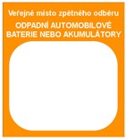Označení místa zpětného odběru automobilových baterií